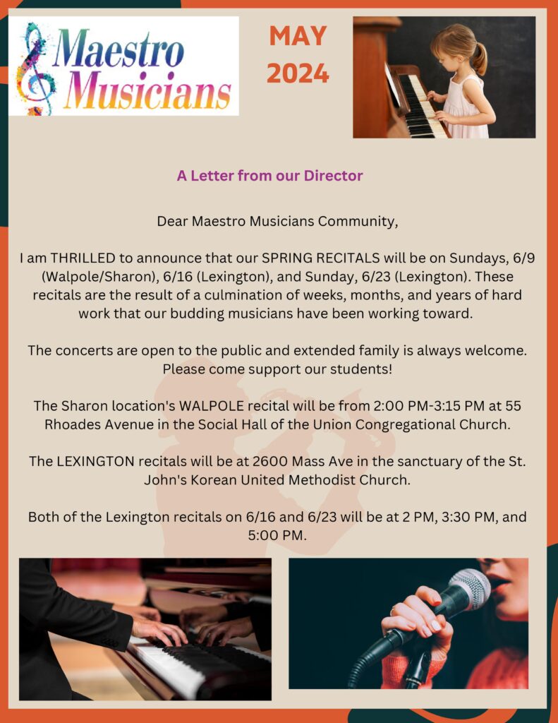 May 2024 Maestro Musicians Newsletter